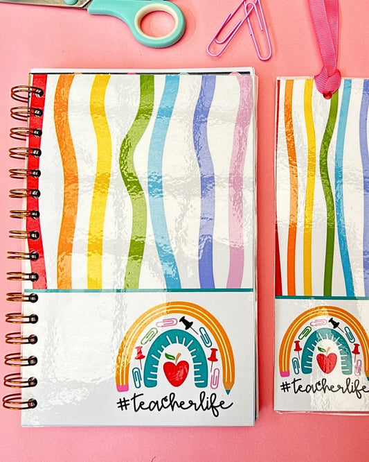 Set de Cuaderno diseño de arcoiris